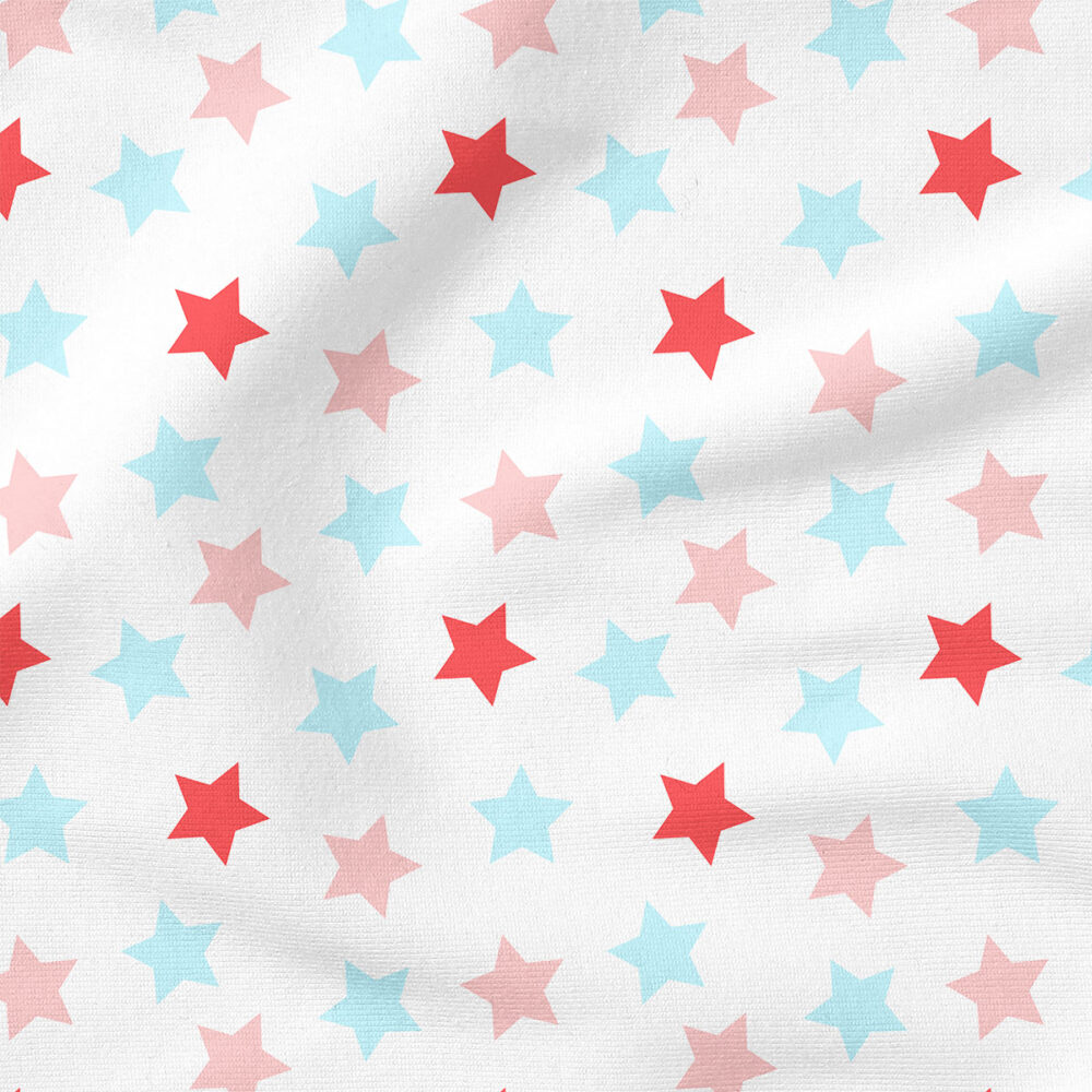 Stars (Pink Blue) | Holiday Fabric Design | Julie Storie Designs